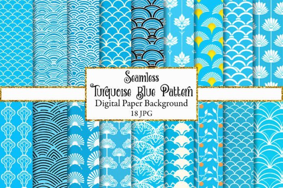 Elevate Designs with Turquoise Blue Seamless Pattern