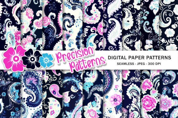 Elevate Your Creative Projects with a Dark Blue Paisley Seamless Pattern
