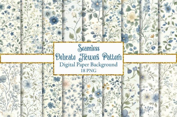Elevating Digital Design with a Delicate Flowers Seamless Pattern