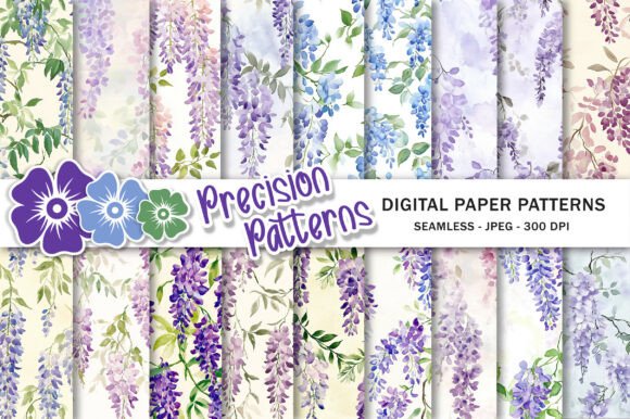 Light Wisteria Digital Paper Set: Soft Hues for Crafters