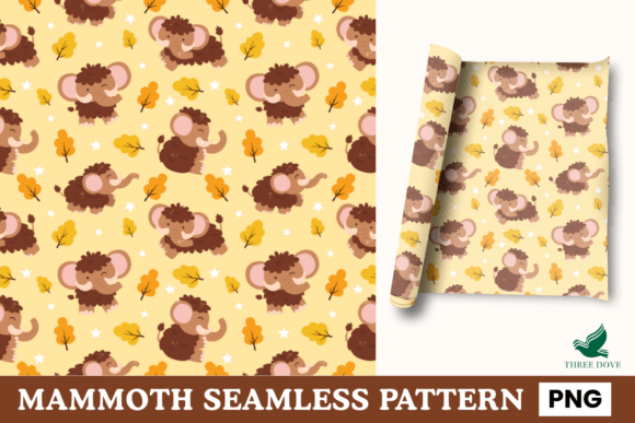 Mammoth Seamless Pattern - 02