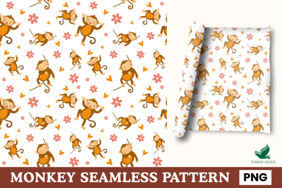 Monkey Seamless Pattern - 08: A Versatile Digital Resource for Creative Projects