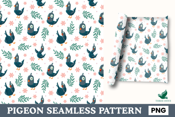 Pigeon Seamless Pattern - 04