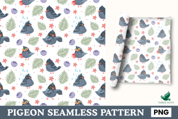Pigeon Seamless Pattern - 05