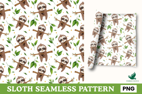 Sloth Seamless Pattern - 02: A Versatile Digital Resource for Creative Projects