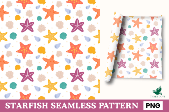 Starfish Seamless Pattern - 05: A Versatile Digital Resource for Creative Projects