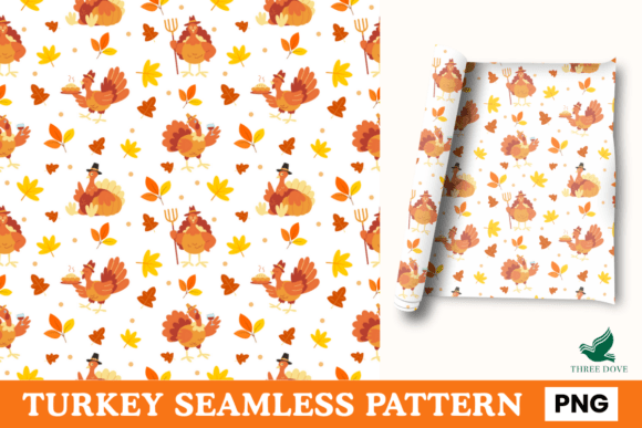 Turkey Seamless Pattern - 06: A Versatile Digital Design for Creative Projects