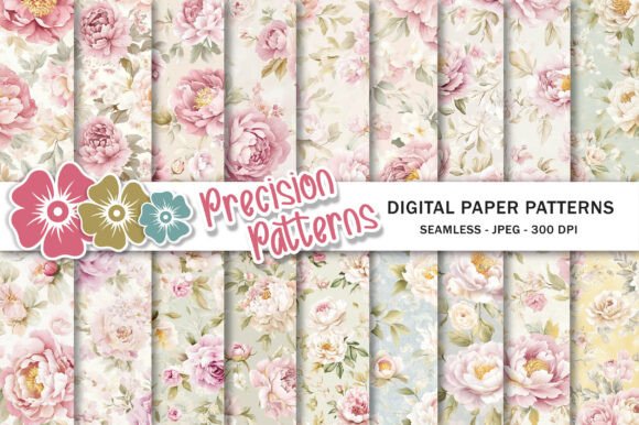 Vintage Peony Floral Seamless Pattern for Design
